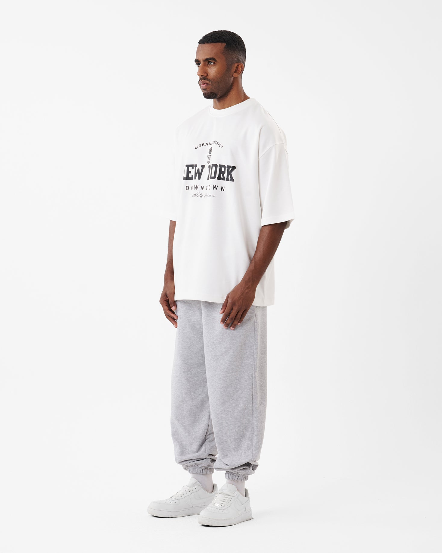 WHITE PRINTED NEW YORK T-SHIRT OVERSIZED