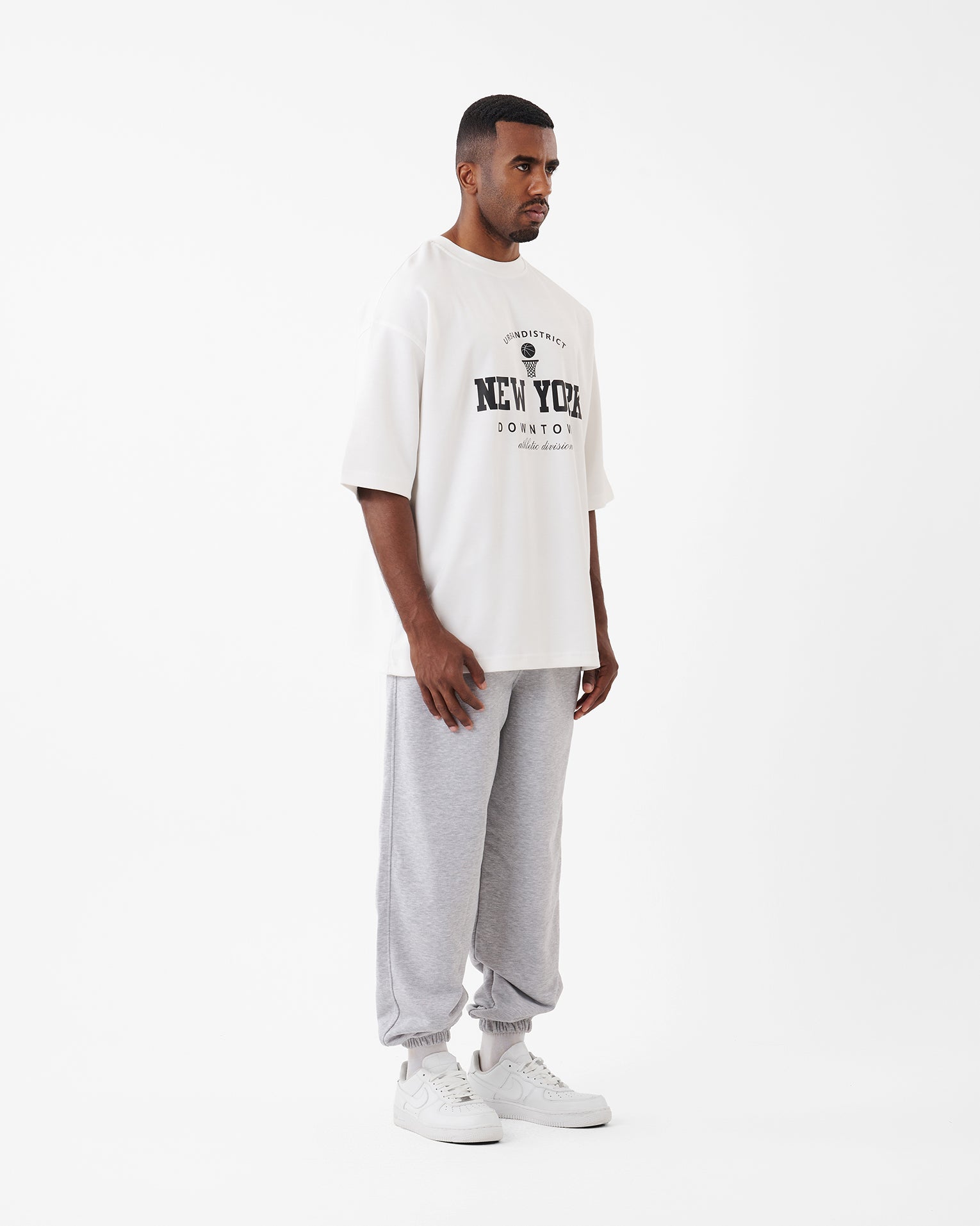 WHITE PRINTED NEW YORK T-SHIRT OVERSIZED