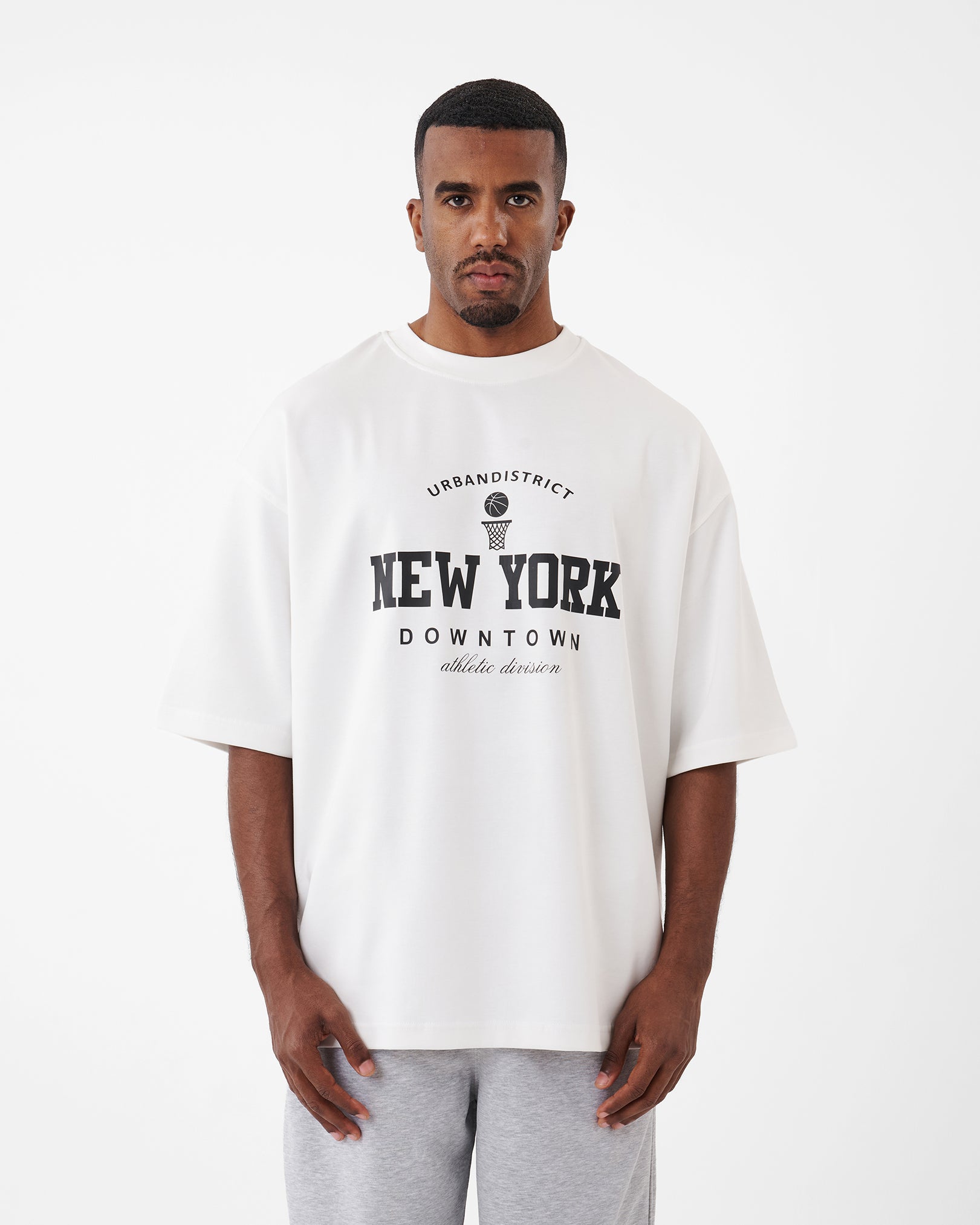 WHITE PRINTED NEW YORK T-SHIRT OVERSIZED