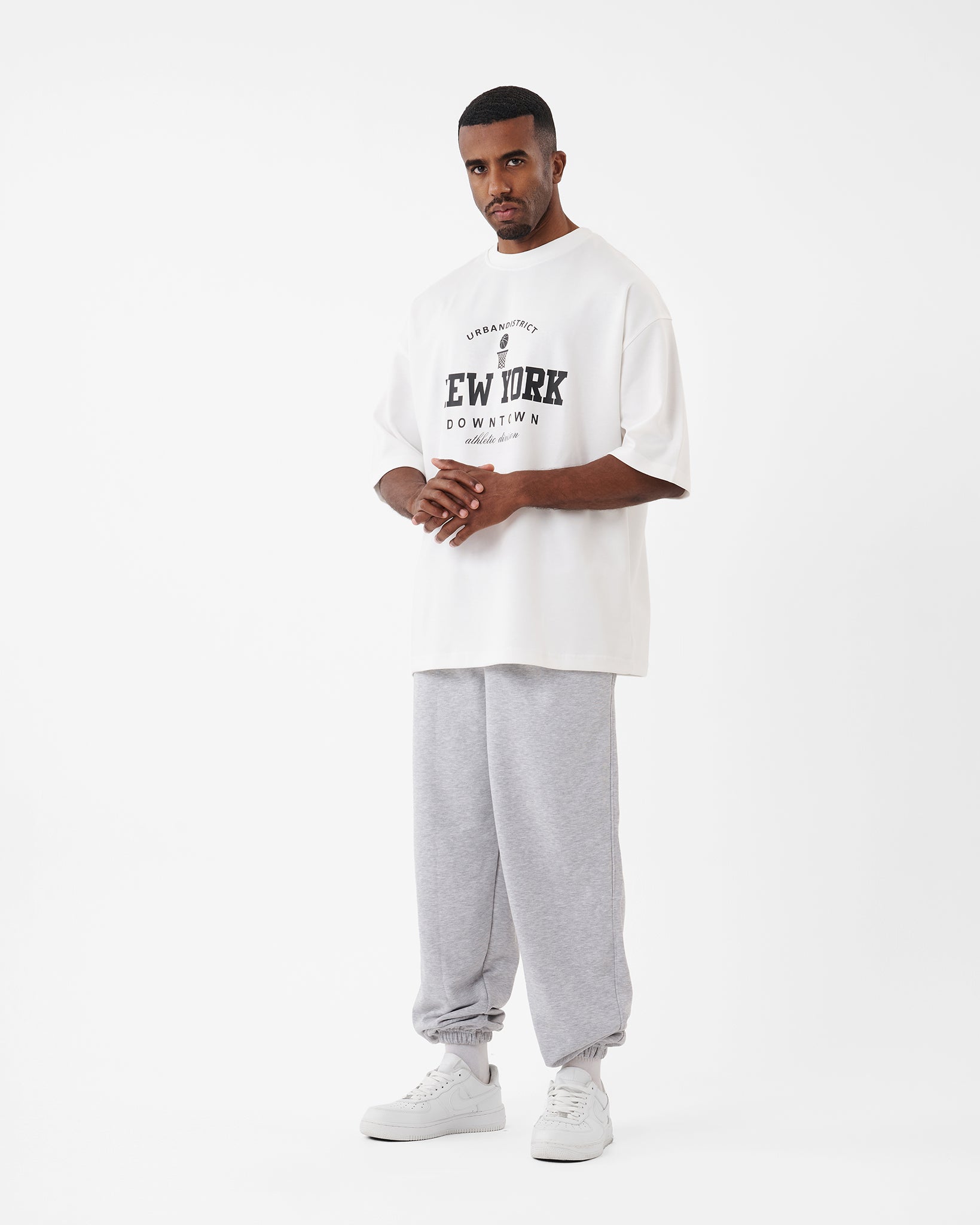 WHITE PRINTED NEW YORK T-SHIRT OVERSIZED