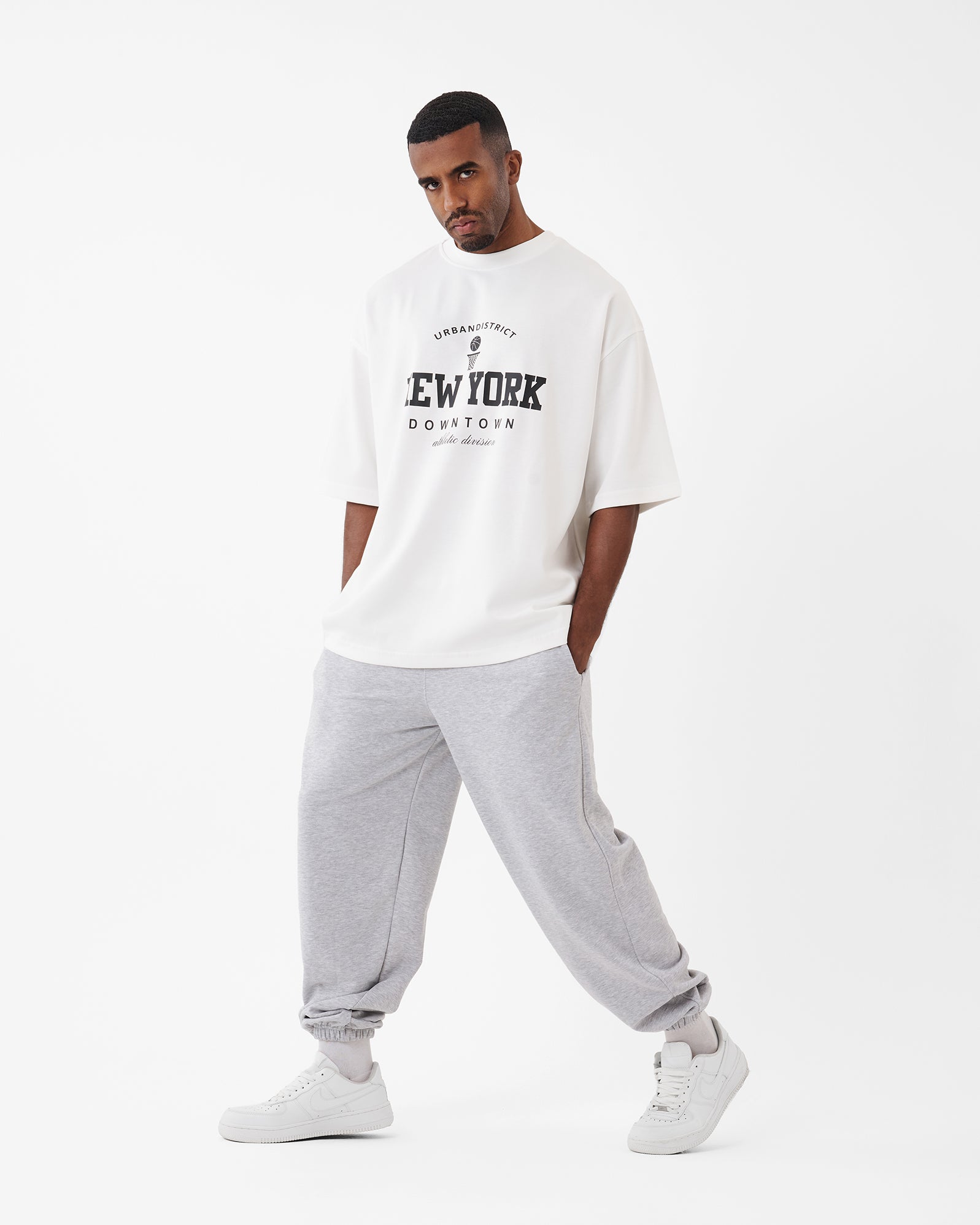 WHITE PRINTED NEW YORK T-SHIRT OVERSIZED