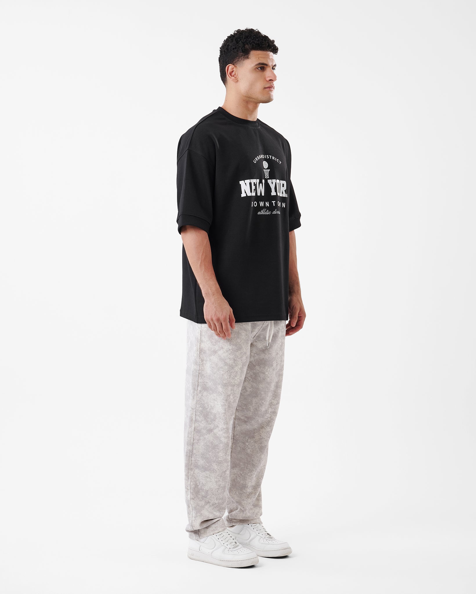 BLACK PRINTED NEW YORK T-SHIRT OVERSIZED