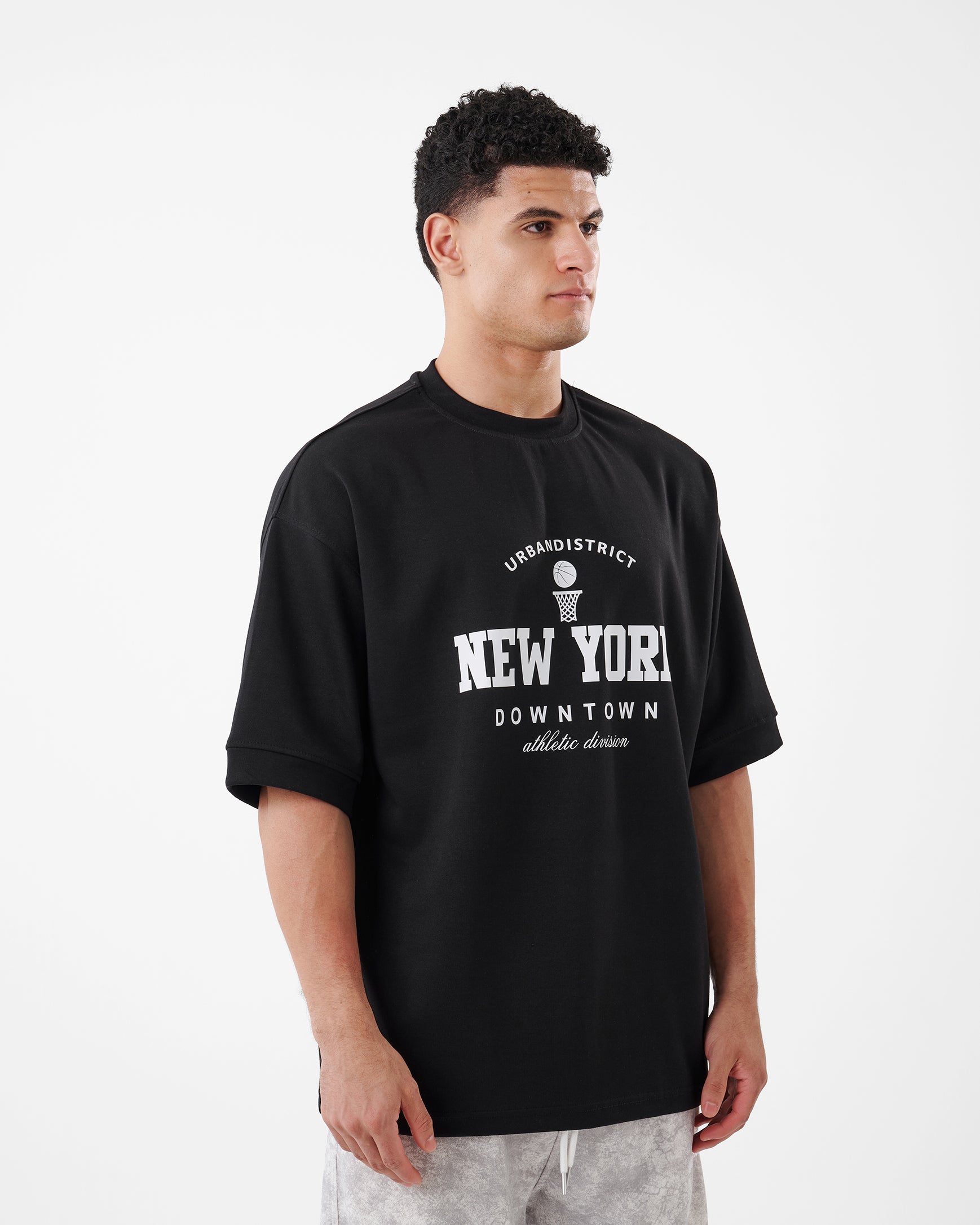 BLACK PRINTED NEW YORK T-SHIRT OVERSIZED