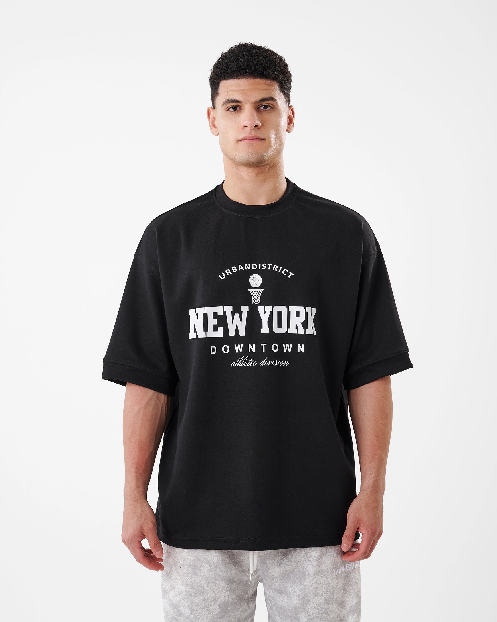 BLACK PRINTED NEW YORK T-SHIRT OVERSIZED